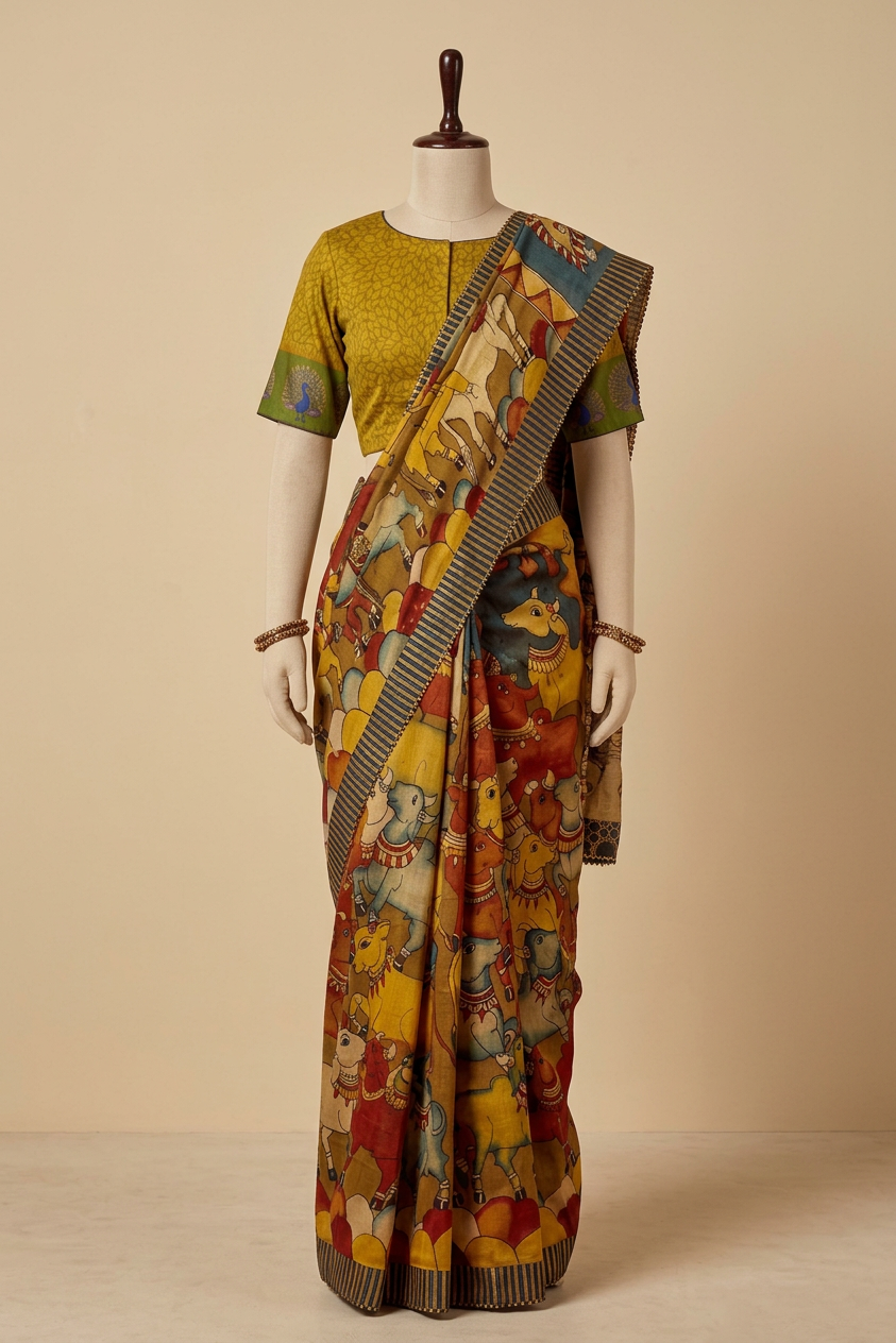 Sadabahaar Kalamkari Saree